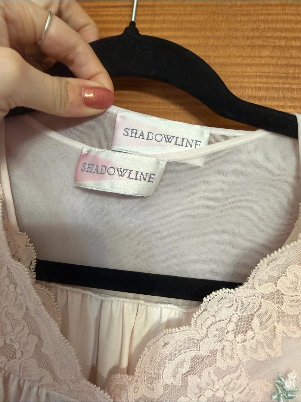 Vintage Lingerie Classic Lace-Trim Nightgown and Housecoat - Pink Large